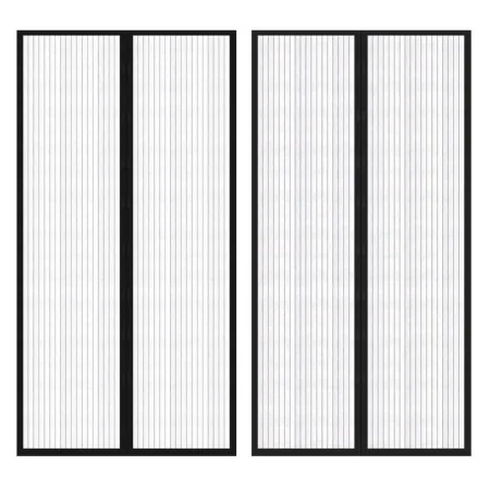 Mosquito net curtain for door 2 pcs black magnet 210 x 100 cm by vidaXL, Mosquito nets for windows - Ref: Foro24-40920, Price...