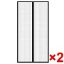 Mosquito net curtain for door 2 pcs black magnet 210 x 100 cm by vidaXL, Mosquito nets for windows - Ref: Foro24-40920, Price...