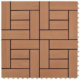 Baldosa de porche WPC marrón 11 unidades 30x30 cm de vidaXL, Suelos y moquetas - Ref: Foro24-41550, Precio: 59,22 €, Descuent...