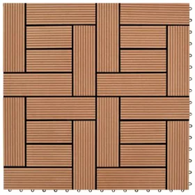 Brown WPC porch tile 11 units 30x30 cm by vidaXL, Floors and carpets - Ref: Foro24-41550, Price: 57,04 €, Discount: %
