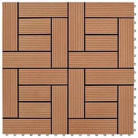 Brown WPC porch tile 11 units 30x30 cm by vidaXL, Floors and carpets - Ref: Foro24-41550, Price: 59,22 €, Discount: %