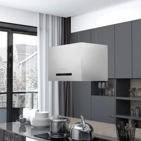 Stainless steel LCD touch hanging extractor hood 55 cm by vidaXL, Extractors - Ref: Foro24-51020, Price: 298,10 €, Discount: %