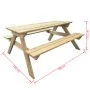 Pine wood picnic table 150x135x71.5 cm by vidaXL, Garden tables - Ref: Foro24-41725, Price: 179,09 €, Discount: %