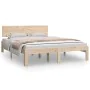 Doppelbettgestell aus Massivholz 135x190 cm von vidaXL, Betten und Lattenroste - Ref: Foro24-810470, Preis: 121,44 €, Rabatt: %