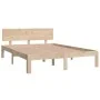 Solid wood double bed frame 135x190 cm by vidaXL, Beds and slatted bases - Ref: Foro24-810470, Price: 119,25 €, Discount: %