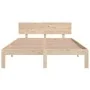 Solid wood double bed frame 135x190 cm by vidaXL, Beds and slatted bases - Ref: Foro24-810470, Price: 119,25 €, Discount: %