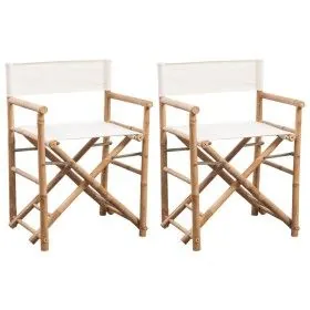 Klappbare Regiestühle 2 Einheiten aus Bambus und Segeltuch von vidaXL, Gartenstühle - Ref: Foro24-41895, Preis: 99,75 €, Raba...