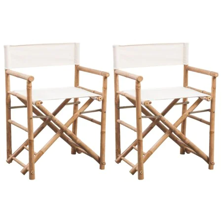 Klappbare Regiestühle 2 Einheiten aus Bambus und Segeltuch von vidaXL, Gartenstühle - Ref: Foro24-41895, Preis: 99,75 €, Raba...