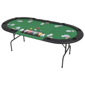 3-Part Folding Poker Board 9 Players Green Oval by vidaXL, Game and poker tables - Ref: Foro24-80210, Price: 169,45 €, Discou...