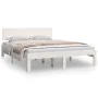 Weißer Massivholzbettrahmen 135x190 cm von vidaXL, Betten und Lattenroste - Ref: Foro24-810471, Preis: 130,78 €, Rabatt: %