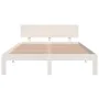 Weißer Massivholzbettrahmen 135x190 cm von vidaXL, Betten und Lattenroste - Ref: Foro24-810471, Preis: 130,78 €, Rabatt: %