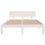 White solid wood bed frame 135x190 cm by vidaXL, Beds and slatted bases - Ref: Foro24-810471, Price: 130,89 €, Discount: %