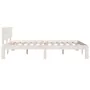 White solid wood bed frame 135x190 cm by vidaXL, Beds and slatted bases - Ref: Foro24-810471, Price: 130,89 €, Discount: %