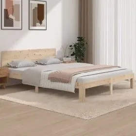 Solid wood bed frame 150x200 cm by vidaXL, Beds and slatted bases - Ref: Foro24-810500, Price: 117,10 €, Discount: %