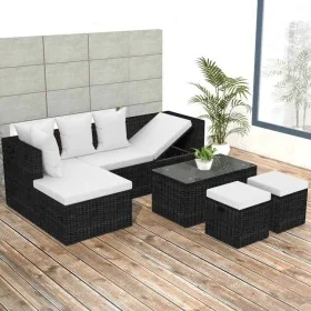 4-piece garden furniture set and black synthetic rattan cushions by vidaXL, Garden sets - Ref: Foro24-42586, Price: 440,77 €,...