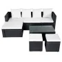 4-teiliges Gartenmöbel-Set und schwarze synthetische Rattankissen von vidaXL, Gartensets - Ref: Foro24-42586, Preis: 440,77 €...