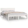 White solid wood bed frame King Size 150x200 cm by vidaXL, Beds and slatted bases - Ref: Foro24-810501, Price: 138,48 €, Disc...