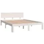 White solid wood bed frame King Size 150x200 cm by vidaXL, Beds and slatted bases - Ref: Foro24-810501, Price: 138,48 €, Disc...