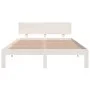 Weißes Massivholzbettgestell King Size 150x200 cm von vidaXL, Betten und Lattenroste - Ref: Foro24-810501, Preis: 138,35 €, R...