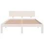 White solid wood bed frame King Size 150x200 cm by vidaXL, Beds and slatted bases - Ref: Foro24-810501, Price: 138,48 €, Disc...