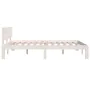 White solid wood bed frame King Size 150x200 cm by vidaXL, Beds and slatted bases - Ref: Foro24-810501, Price: 138,48 €, Disc...
