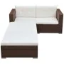 3-piece garden furniture set and brown synthetic rattan cushions by vidaXL, Garden sets - Ref: Foro24-42747, Price: 307,73 €,...