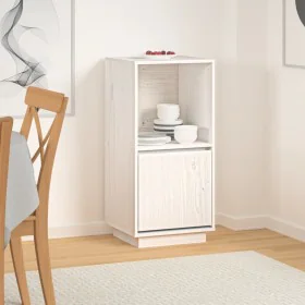 Solid white pine wood sideboard 38x35x80 cm by vidaXL, Sideboards - Ref: Foro24-814345, Price: 39,54 €, Discount: %