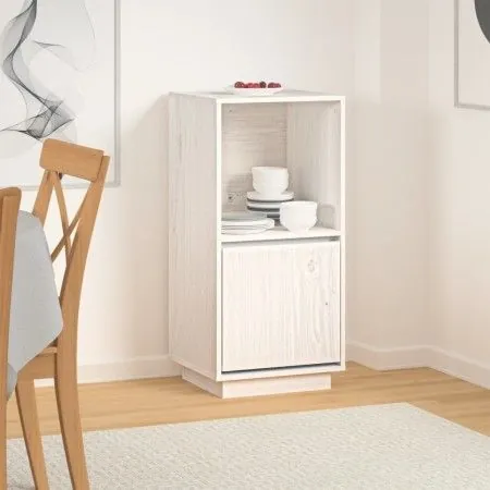 Solid white pine wood sideboard 38x35x80 cm by vidaXL, Sideboards - Ref: Foro24-814345, Price: 39,54 €, Discount: %