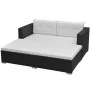 3-teiliges Gartenmöbel-Set und Kissen aus schwarzem synthetischem Rattan von vidaXL, Gartensets - Ref: Foro24-42748, Preis: 3...