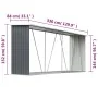 Gray galvanized steel firewood box 330x84x152 cm by vidaXL, Accessories for bags and firewood holders - Ref: Foro24-44859, Pr...