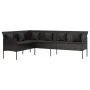 L-shaped garden sofa with black synthetic rattan cushions by vidaXL, Outdoor sofas - Ref: Foro24-362336, Price: 256,70 €, Dis...
