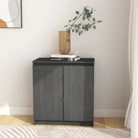 Beistellschrank aus massivem, grauem Kiefernholz, 60 x 36 x 65 cm von vidaXL, Sideboards - Ref: Foro24-808100, Preis: 79,82 €...