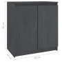 Beistellschrank aus massivem, grauem Kiefernholz, 60 x 36 x 65 cm von vidaXL, Sideboards - Ref: Foro24-808100, Preis: 79,82 €...