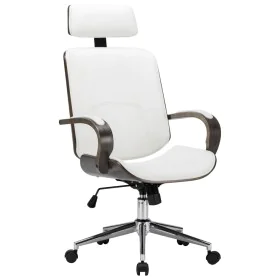 Bürostuhl mit Kopfstütze aus Kunstleder Holz weiß von vidaXL, Bürostühle - Ref: Foro24-283135, Preis: 189,51 €, Rabatt: %