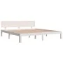 White solid wood bed frame Supe King 180x200 cm by vidaXL, Beds and slatted bases - Ref: Foro24-810511, Price: 126,07 €, Disc...
