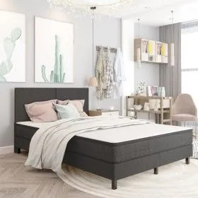 Boxspringbett dunkelgrauer Stoff 140x200 cm von vidaXL, Betten und Lattenroste - Ref: Foro24-3054708, Preis: 539,01 €, Rabatt: %