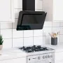 Stainless steel extractor hood black tempered glass 60 cm by vidaXL, Extractors - Ref: Foro24-51662, Price: 175,40 €, Discoun...