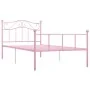 Estructura de cama de metal rosa 90x200 cm de vidaXL, Camas y somieres - Ref: Foro24-284537, Precio: 110,88 €, Descuento: %