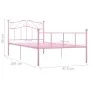 Estructura de cama de metal rosa 90x200 cm de vidaXL, Camas y somieres - Ref: Foro24-284537, Precio: 110,88 €, Descuento: %