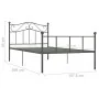 Graues Metallbettgestell 100x200 cm von vidaXL, Betten und Lattenroste - Ref: Foro24-284531, Preis: 81,43 €, Rabatt: %