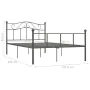 Gray metal bed frame 120x200 cm by vidaXL, Beds and slatted bases - Ref: Foro24-284532, Price: 86,22 €, Discount: %