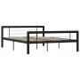 Black and white metal bed frame 160x200 cm by vidaXL, Beds and slatted bases - Ref: Foro24-284554, Price: 187,33 €, Discount: %