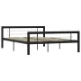 Estructura de cama de metal negro y blanco 160x200 cm de vidaXL, Camas y somieres - Ref: Foro24-284554, Precio: 187,33 €, Des...