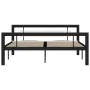 Estructura de cama de metal negro y blanco 160x200 cm de vidaXL, Camas y somieres - Ref: Foro24-284554, Precio: 187,33 €, Des...