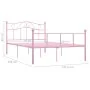 Rosa Metallbettgestell 140x200 cm von vidaXL, Betten und Lattenroste - Ref: Foro24-284540, Preis: 142,30 €, Rabatt: %