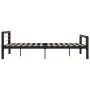Black and white metal bed frame 160x200 cm by vidaXL, Beds and slatted bases - Ref: Foro24-284554, Price: 187,33 €, Discount: %