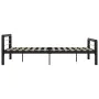 Estructura de cama de metal negro y blanco 160x200 cm de vidaXL, Camas y somieres - Ref: Foro24-284554, Precio: 187,33 €, Des...