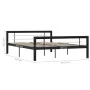 Black and white metal bed frame 160x200 cm by vidaXL, Beds and slatted bases - Ref: Foro24-284554, Price: 187,33 €, Discount: %