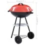 Barbacoa de carbón portátil con ruedas XXL 44 cm by vidaXL, Barbecues - Ref: Foro24-46611, Price: 62,13 €, Discount: %