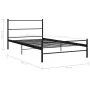 Black metal bed frame 90x200 cm by vidaXL, Beds and slatted bases - Ref: Foro24-286496, Price: 78,53 €, Discount: %